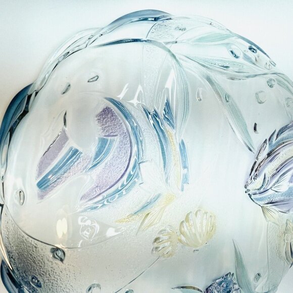 XL 15" Mikasa Glass Serving Platter Round "Savoir Vivre Key Largo" Pattern Japan - Picture 11 of 15